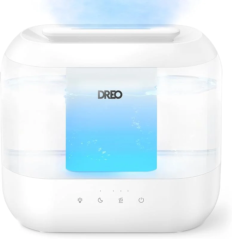 Dreo Umidificatore Ambiente, 4L con Riempimento Dall'alto, 28 dB Ultra Silenzioso, Fino a 32 Ore di Autonomia, Umidificatore Casa e Compatibile con Oli Essenziali, Luce Notturna, per Bambini e Piante