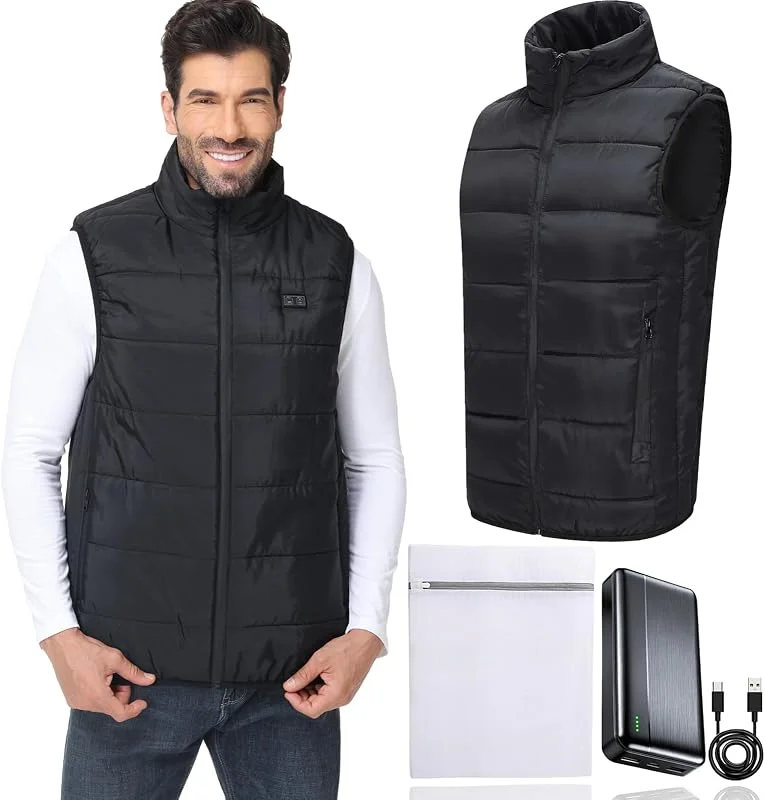 Ahigh Gilet riscaldato per uomo e donna con batteria inclusa, giacca riscaldata riscaldante ricaricabile tramite USB, giacca riscaldante invernale — Abbigliamento riscaldato