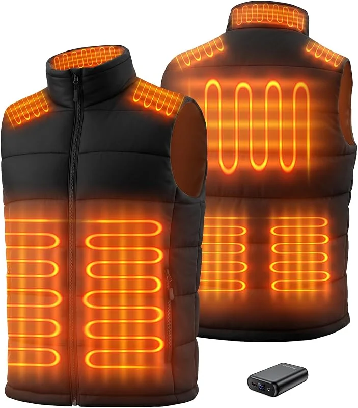 Gilet Riscaldato Uomo Donna, Gilet Riscaldabile con Batteria 16000mAh, Giubbotto Termico Riscaldato con 8 Zone di Riscaldamento, Giacca Riscaldata per Trekking Moto Lavoro — Abbigliamento riscaldato