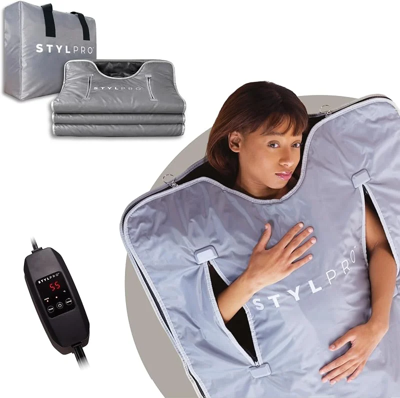 STYLPRO Coperta da sauna a infrarossi per la casa, portatile, per sauna e terapia termica, rilassamento, sudore e terapia a infrarossi, calore regolabile, sauna pieghevole — Riscaldamento