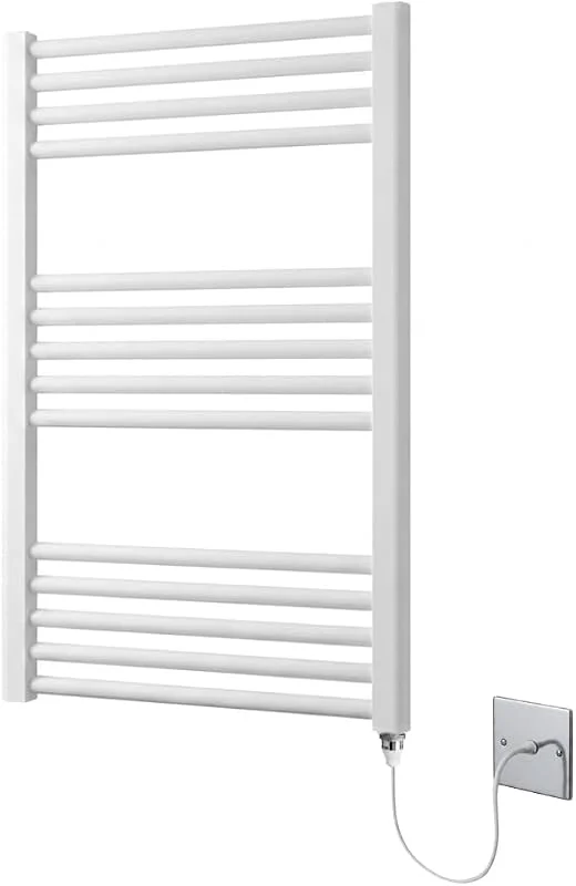 Milano - Scaldasalviette elettrico piatto, 500 x 800 mm, colore: Bianco — Riscaldamento