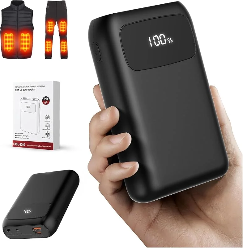 Batteria DC 12V 15000mAh per gilet riscaldato giacca cappotto pantaloni — Abbigliamento riscaldato