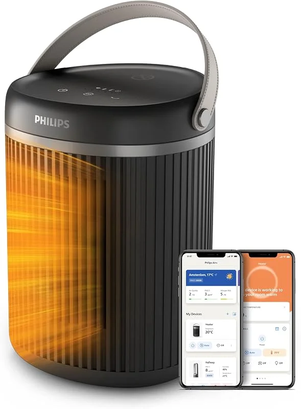 Philips Termoventilatore silenzioso 3000, 2000W, 24 dB*, EcoAI, portatile — Riscaldamento