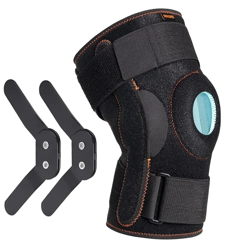 Thx4COPPER Ginocchiera pieghevole patella aperta regolabile con cinghie parallele e stabilizzatori su entrambi i lati compressione per ginocchia ortesi supporto per ginocchio per alleviare il dolore — Abbigliamento riscaldato