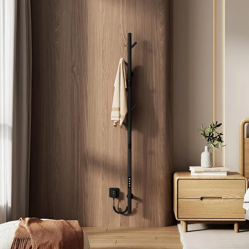 EMKE Scaldasalviette Elettrico da Bagno con Barra, Nero, 1500x125x140 mm — Riscaldamento
