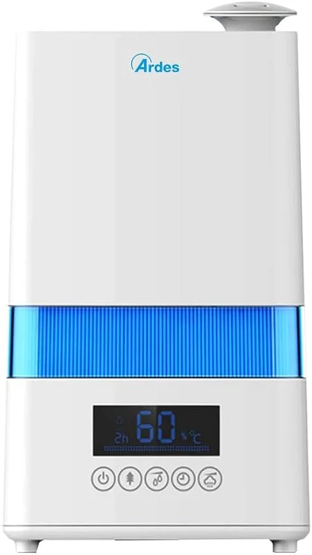 ARDES Nebulo Digital Umidificatore d’Aria a Ultrasuoni 30W – Serbatoio 4, 5 L, Nebulizzazione 330 ml, h, Schermo LED e Controllo dell’Umidità – Ideale per Bebè e Ambienti fino a 60 m³