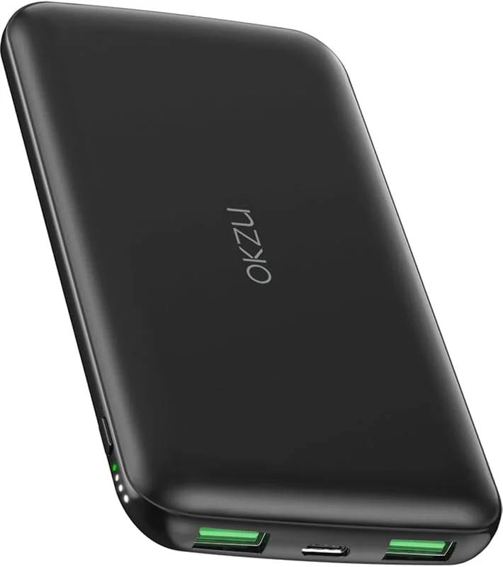 OKZU Power Bank da 5 V, 2 A, 10000 mAh, per gilet riscaldato, sottile, leggero, compatto, caricatore portatile USB C, batteria per vestiti riscaldati — Abbigliamento riscaldato