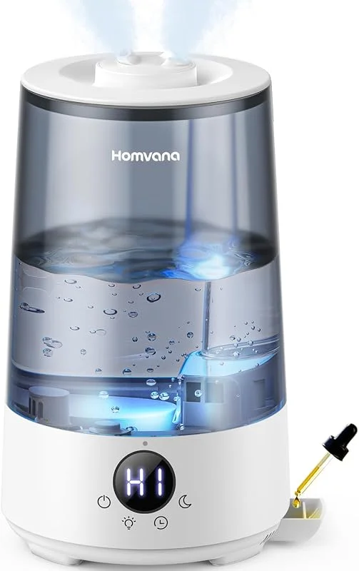 Homvana Umidificatore Ambiente Bambini, Vaporizzatore Oli (3.6L, Grigio)