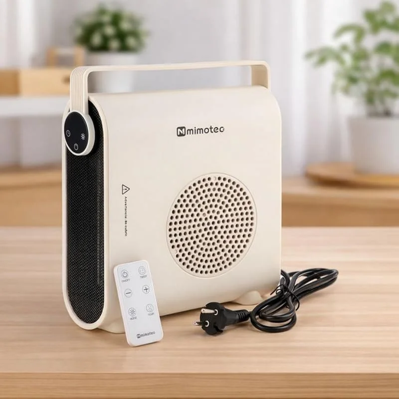 M Mimotec – Termoventilatore elettrico in ceramica White Hearth 2000W, silenzioso <60 dB, con telecomando, protezione contro il surriscaldamento, riscaldatore portatile per interni.