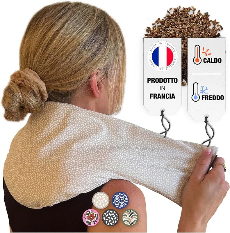 Chill&Rest - Cuscino Termico Microonde - Cuscino Cervicale Riscaldante - Heating Pad - Collo Rimedi - Semi di Lino - Beige - La Naturelle — Riscaldamento