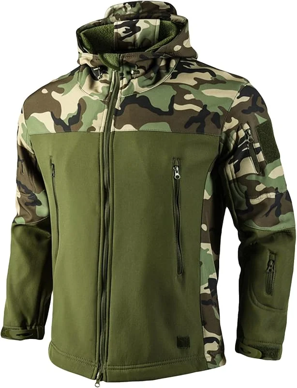 Giacche Uomo Softshell Uomo Trekking Elegante Cappuccio Field Antipioggia — Abbigliamento riscaldato