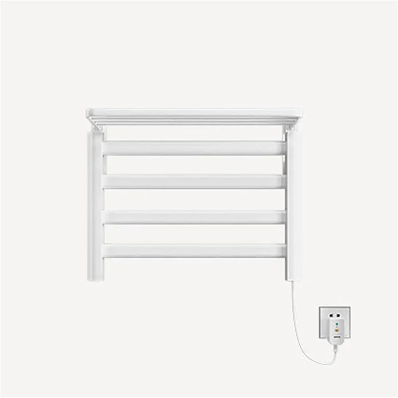 Termoarredo Elettrico Bianco Scaldasalviette Elettrico con Termostato 80W Portasciugamani Elettrico a Parete 55×40cm Radiatore da Bagno Elettrico da Bagno — Riscaldamento