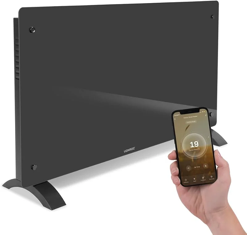 VONROC Termoconvettore Elettrico 2500W WiFi, con App, fino a 30m² Grigio — Riscaldamento
