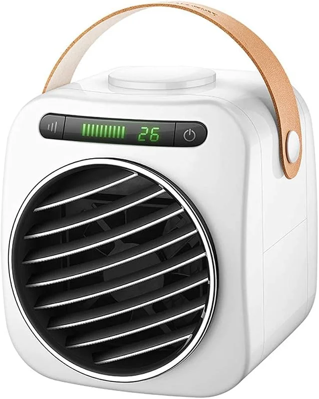 Raffreddatore d'Aria evaporativo USB Mini Raffreddamento ad Aria Portatile, Display Digitale della Temperatura a LED Ventilatore da Tavolo umidificatore purificatore, velocità del di Terza