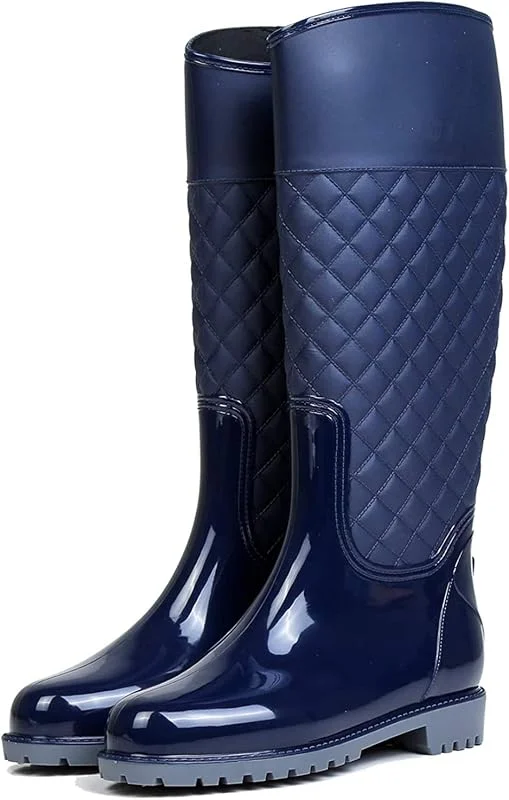 AONEGOLD Stivali di Gomma Donna Pioggia Impermeabile Alti Wellington Boot Rain Boot Giardino Stivali — Abbigliamento riscaldato