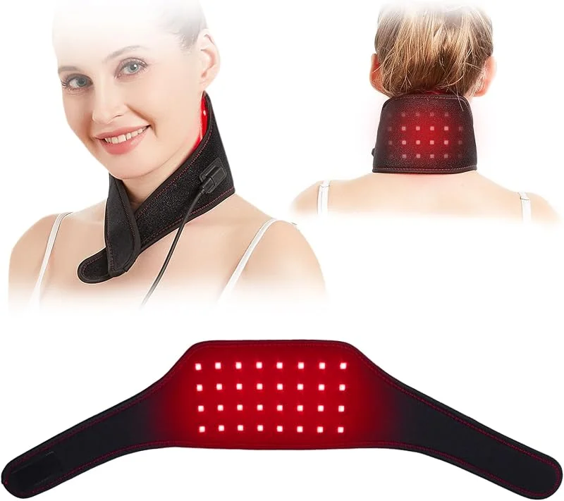 JOBYNA Cintura per Terapia della Luce Rossa e Infrarossa per Collo, LED 660nm 850nm Luce Rossa Terapia Lampada a Raggi Infrarossi, Red Light Therapy per Dolore, Timer, Temperatura Regolabile — Riscaldamento