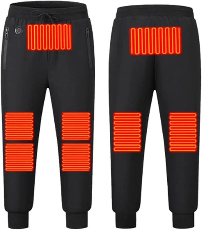 Generisch Pantaloni termici riscaldati con regolazione della temperatura, da uomo, foderati, invernali, con pile, comodi pantaloni per il tempo libero per le giornate fredde, caldi pantaloni da — Abbigliamento riscaldato