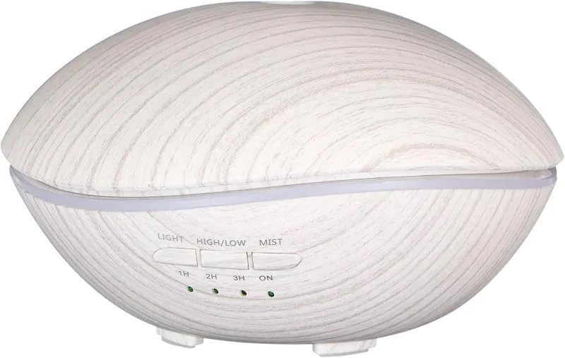 SIXTOL Stone Aroma Diffusore in legno bianco, 500 ml, umidificatore ad ultrasuoni, per umidificare e profumare la casa, la camera da letto, l'ufficio, l'aromaterapia, per oli essenziali