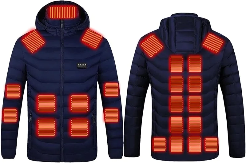 HAOLEI Giacca Riscaldata per Uomo e Donna 3 Temperature Giacche Riscaldate 19 Zone Giubbotto Riscaldato Uomo Moto Sci Caccia all'aperto in Campeggio (Senza Batteria) — Abbigliamento riscaldato
