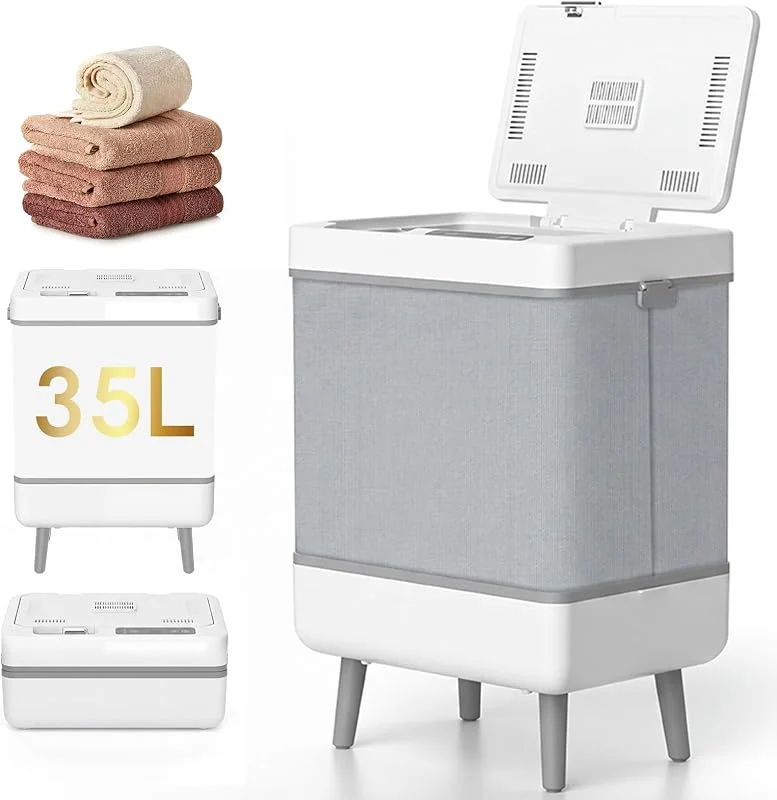 Scaldasalviette Elettrico Bagno Scaldasalviette Grande 35L con Timer e Display LED, Scalda Asciugamani Elettrico Pieghevole, Spegnimento Automatico, Modalità Riscaldamento e Asciugatura per Spa e Casa