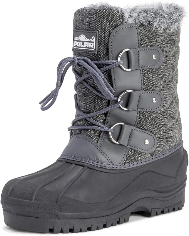Polar Donna Short La Neve Inverno Tattico Montagna Impermeabile Escursionista metà Polpaccio A Passeggio Stivali — Abbigliamento riscaldato
