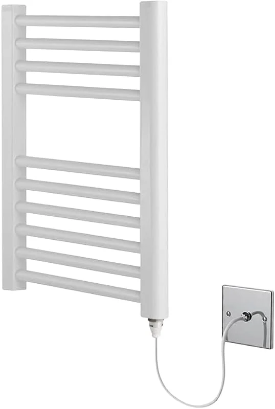 Scaldasalviette elettrico bianco dritto 500 mm L x 600 mm H — Riscaldamento