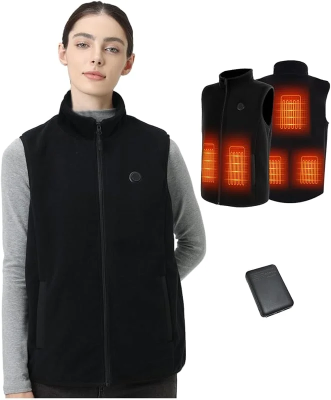 Mincoo Gilet Riscaldato Uomo con Power Bank 5V 10000mAh - Giubbotto Riscaldante con 3 Velocità di Temperatura, Gilet Termico Autoriscaldante per Lavoro all'Aperto, Sci, Escursionismo e Pendolarismo — Abbigliamento riscaldato