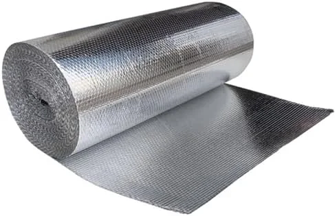 Pannelli Riflettenti Doppi per radiatori, Rotolo di Isolamento Termico, Foglio di Alluminio, barriera radiante, Foglio Riflettente di Calore, per Porta del Garage, pollaio, Cuccia, Serra (1x — Riscaldamento