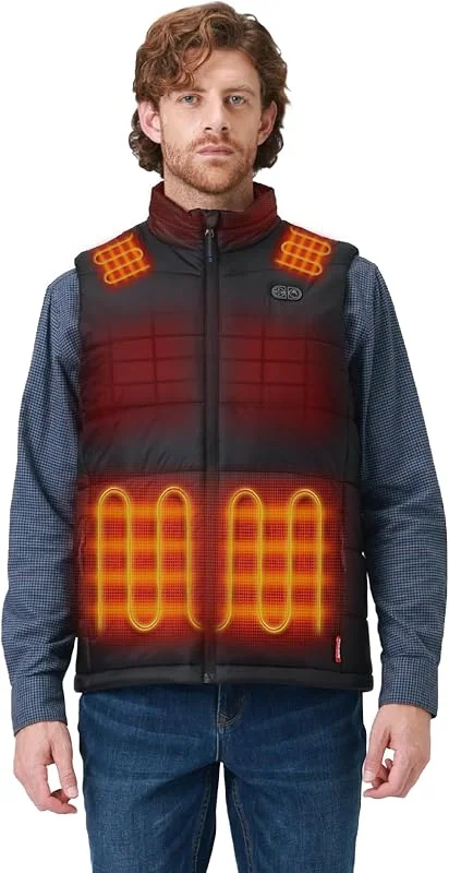 ORORO Gilet Riscaldante Uomo con 7 Zone di Calore, Controllo Duplice, Batteria e Riscaldamento Spalle - Senza Caricatore — Abbigliamento riscaldato