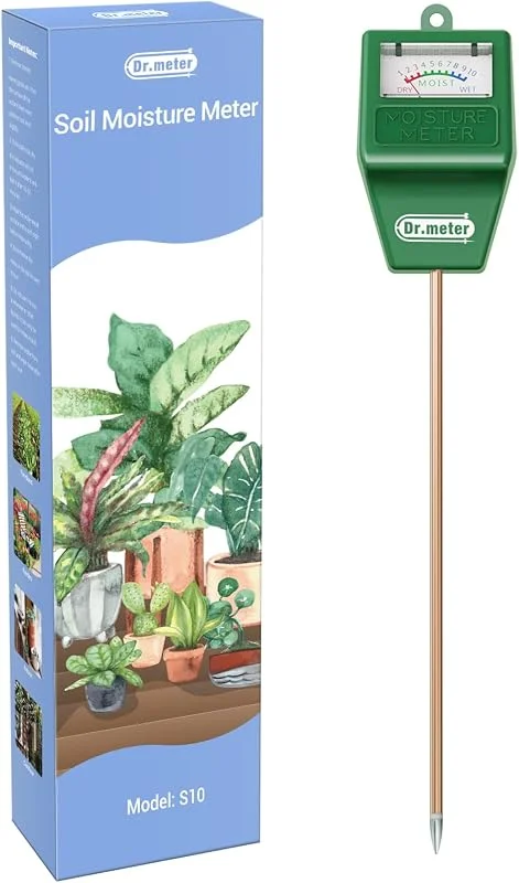 Dr.meter Igrometro per Piante, 27CM Misuratore Umidità Terreno Suolo Acqua Monitor di Giardinaggio, Agricoltura, Piante da Interno ed Esterno (Nessuna Batteria Necessaria) — Umidificatore
