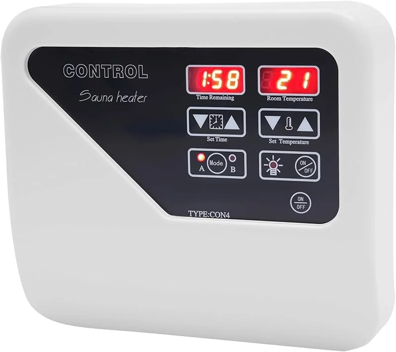 3 – 9 KW Sauna Control Unit per sauna 40 – 105 ℃ Centralina per sauna 60 W, elemento elettrico per forno a sauna, controller digitale, 2 modalità, adatto per saune private, spa, centri fitness — Riscaldamento