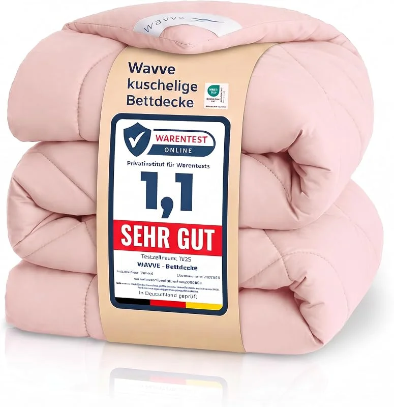 WAVVE Piumino Letto Matrimoniale 4 Stagioni 220x240 - Piumone Autunnale Invernale 220 x 240 cm - Coperta Trapunta 240x220 di Microfibra Sintetico, Rosa — Riscaldamento