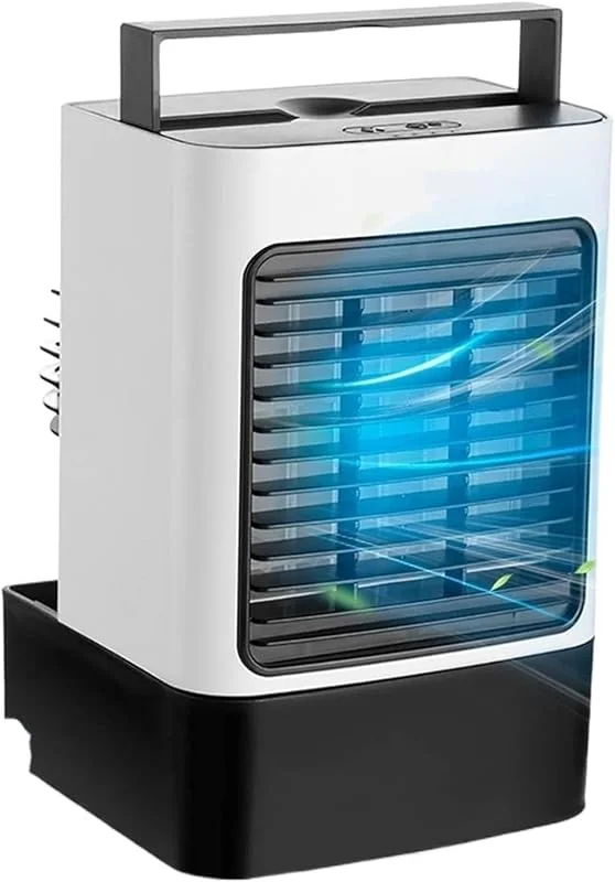 Ventilatore portatile per aria condizionata 3 velocità Mini dispositivo di raffreddamento anionico purificatore umidificatore Desktop USB ricaricabile Raffreddamento con comfort leggero Raffreddamento