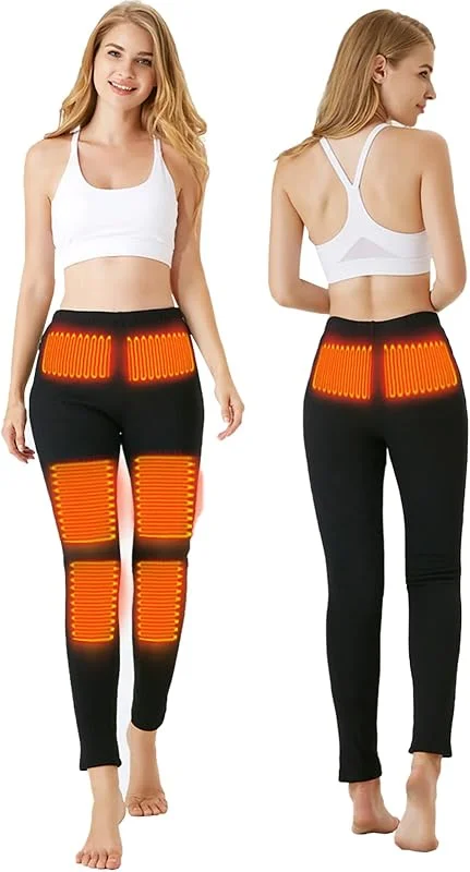 Pantaloni Riscaldati da Donna Pantaloni Riscaldanti Caldi da Donna, 8 Cuscinetti Riscaldanti, 3 Controlli della Temperatura (Senza Batteria) — Abbigliamento riscaldato