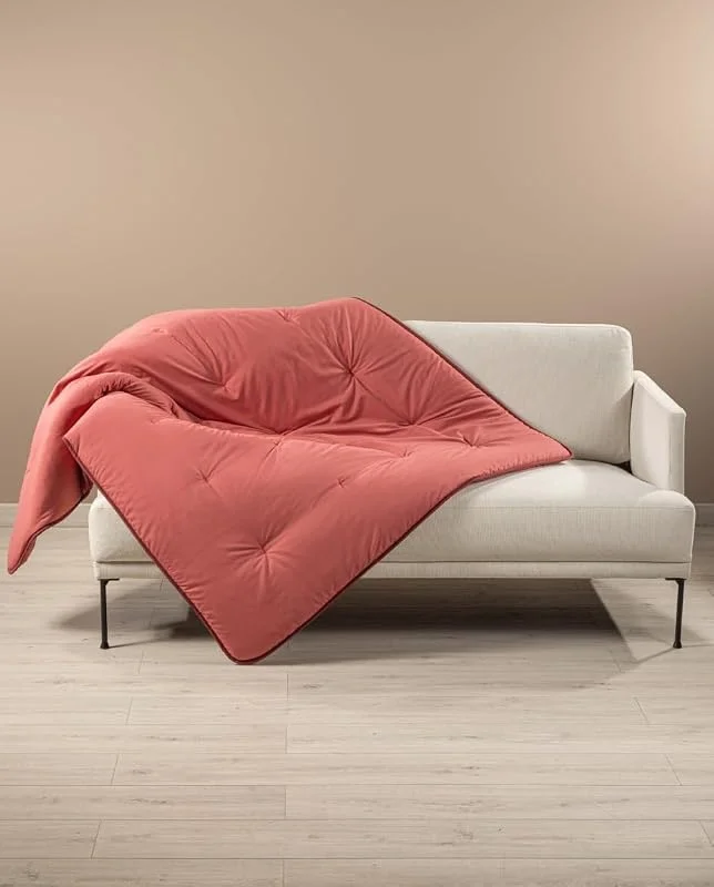 Caleffi - Plaid Scaldotto Coperta Divano 130x170, Corallo, Made in Italy — Riscaldamento