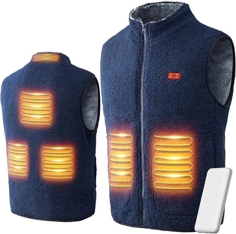 LABCOOL Gilet Riscaldante Uomo Donna - Gilet Riscaldato in Peluche Polare con 6 Zone e 3 Livelli di Temperatura - Batteria Inclusa 10000mAh - Lavabile in Lavatrice — Abbigliamento riscaldato
