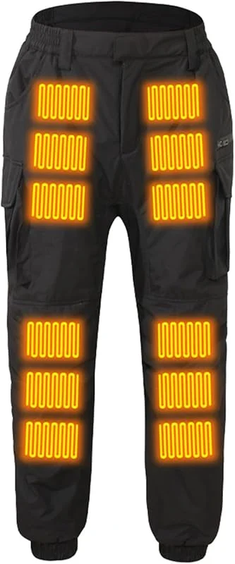 Pantaloni riscaldanti invernali da uomo impermeabili Pantaloni da esterno con ricarica USB 18 zone riscaldate con tasche Pantaloni della tuta caldi invernali — Abbigliamento riscaldato