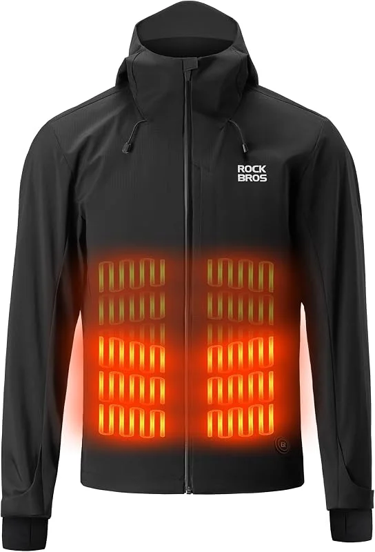 ROCKBROS Giacca da Ciclismo Riscaldabile con Grafene Invernale Uomo Donna, Antivento e Idrorepellente, Giacca Bici Traspirante Ripiegabile e Leggero, per Bicicletta Corsa Escursionismo — Abbigliamento riscaldato