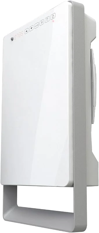 Radialight Termoventilatore digitale a parete TOUCH con barra portasalviette (Grigio Perla) TBSLI003 — Riscaldamento