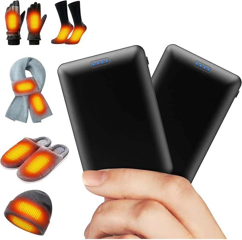 Power Bank per guanti riscaldati, calzini, pantofole, cappelli, sciarpe, 5 V 2 A, 5000 mAh, CC e uscita USB ricaricabili, per riscaldare indumenti e batterie — Abbigliamento riscaldato