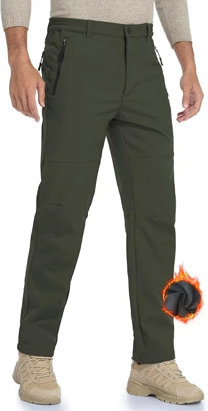 Pantaloni Trekking Uomo Invernali Impermeabile Pantaloni Uomo per attività All'aperto da Sci Neve Arrampicata Escursionismo Caldo — Abbigliamento riscaldato
