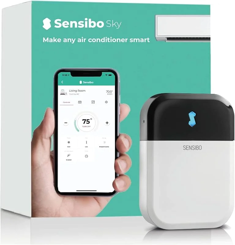 Sensibo Sky - Controllo Climatizzazione Intelligente, facile e rapida da installare da sé. Comfort e risparmio energetico. Controllo Wifi compatibile con Google App, Alexa e Siri — Riscaldamento