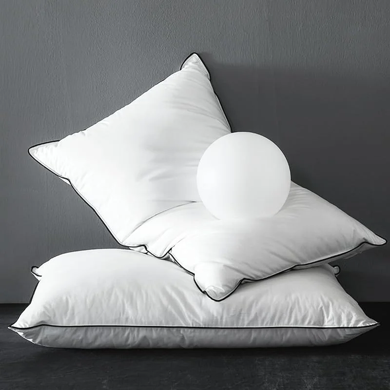 Cuscino in Piumino e Piume d'Oca Ergonomico a 3 Camere–40x80cm 2 pz — Riscaldamento