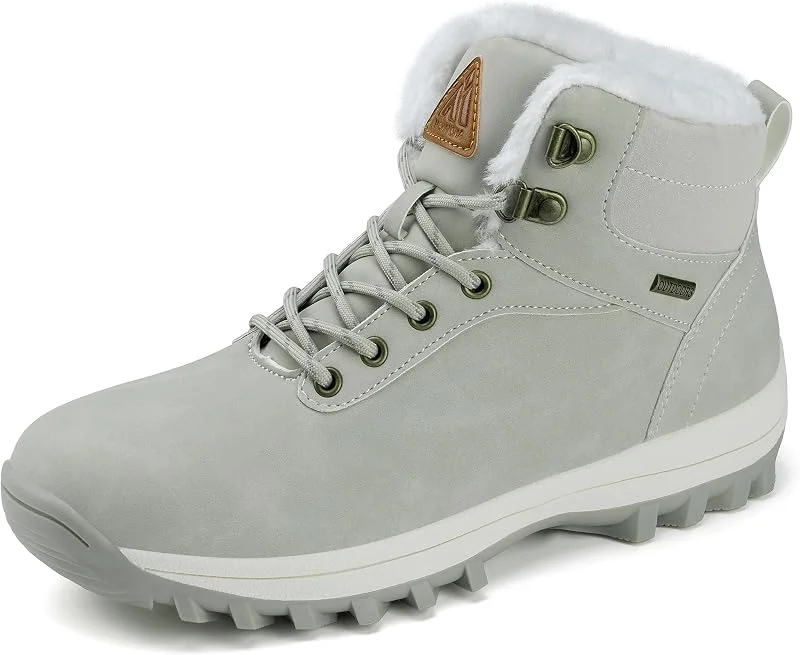Mishansha Stivali da Neve Uomo Inverno Scarpe Pelliccia Donna Caldi Scarponcini Trekking Imbottiti 36-48 — Abbigliamento riscaldato
