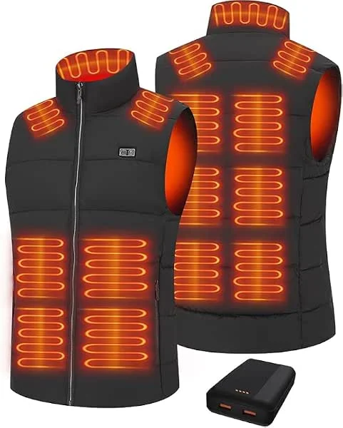 Gilet Riscaldato Uomo Donna con Batteria 20000mAh Giubbotto Riscaldat con 15 Zone Riscaldanti e 3 Livelli di Temperatura Giacca Riscaldante Donna Gilet Elettrico fino a 60°C — Abbigliamento riscaldato
