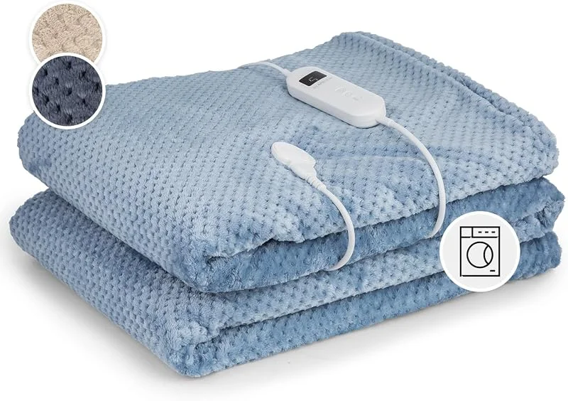 Klarstein Scaldasonno Matrimoniale XXL, Coperta Termica Elettrica 200x180 cm, Scaldaletto Matrimoniale Elettrico 9 Livelli di Temperatura, Lavabile in Lavatrice, Coperta Elettrica per Letto e Divano — Riscaldamento