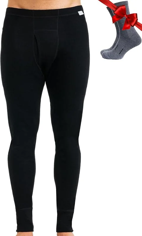 Merino.tech Pantaloni Termici Lana Merino Uomo Intimo + Calzini — Abbigliamento riscaldato