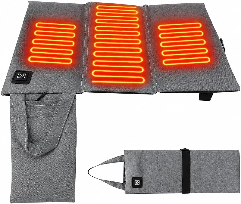 Cuscino Riscaldato, Portatile USB Termoforo Elettrico, Temperatura Regolabile Cuscinetto Riscaldante, Pieghevole Leggero Tappeto Riscaldante per Sport all' Aria Aperta, Spiaggia, Picnic — Riscaldamento