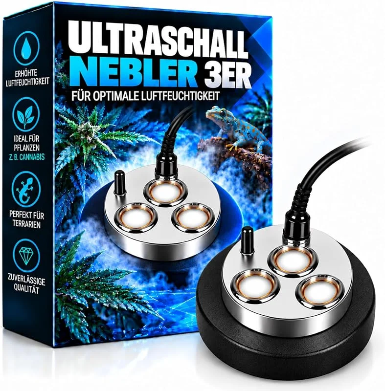 Weedness Nebulizzatore Umidificatore Ultrasuoni Macchina Nebbia 1200 ml, h 3 Membrane - Umidificatore Coltivazione Appartamento Nebulizzatore Evaporazione