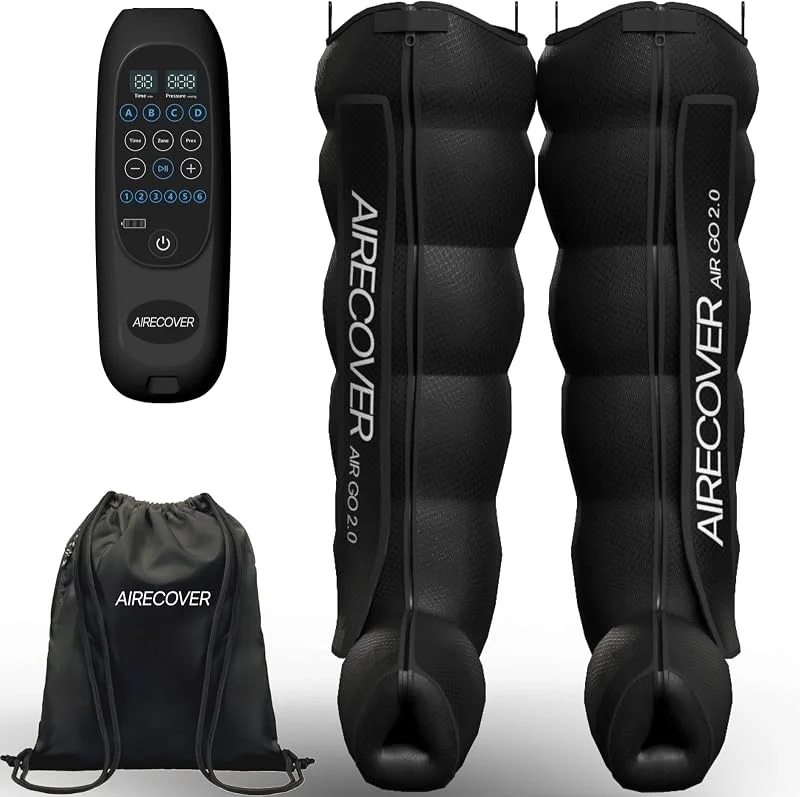 Recovery Boots, Pressoterapia Linfodrenaggio, Massaggiatore Gambe Wireless per Dolori e Circolazione, Rilassamento Muscolare & Recupero, con 6 Camere, 30-250 mmHg, 4 Modalità, Batteria 3h (L) — Riscaldamento